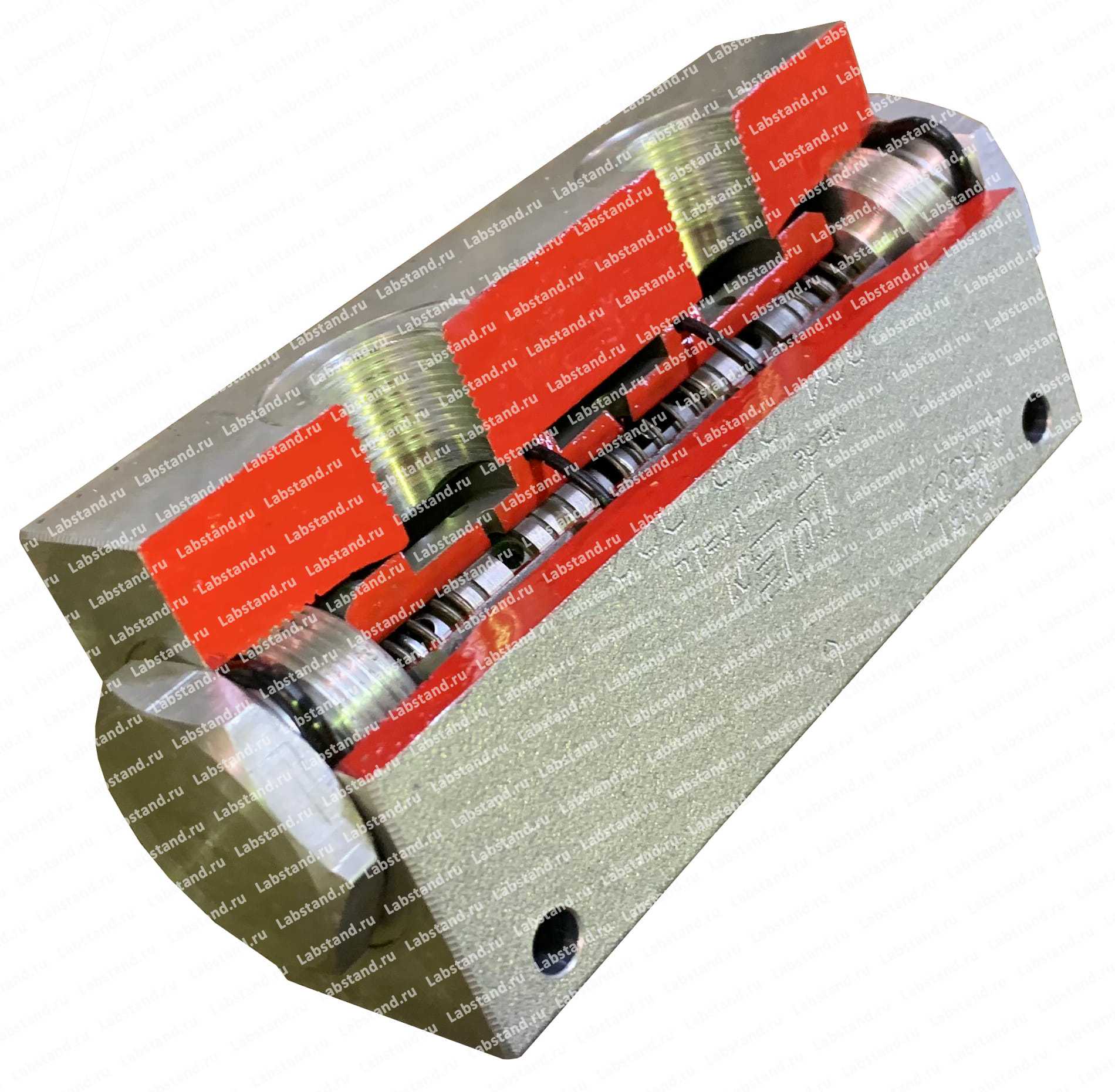 Разрезная модель делителя расхода дроссельного типа