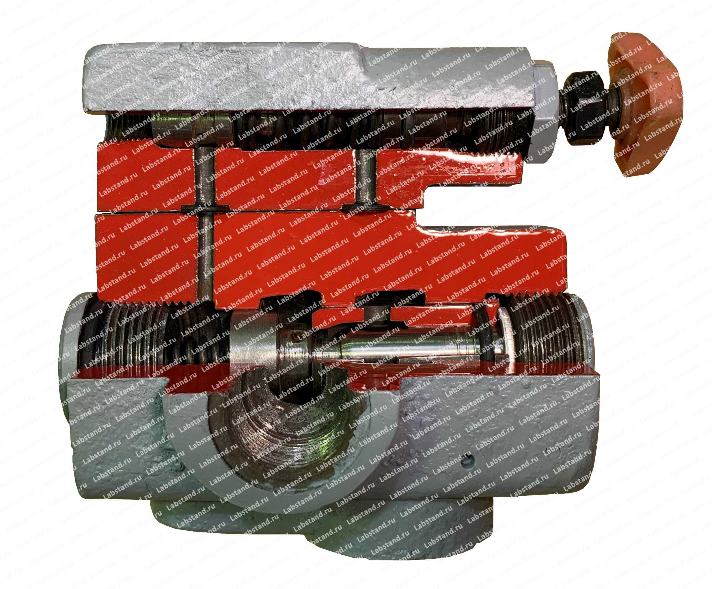 Разрезная модель клапана предохранительного непрямого действия трубного монтажа