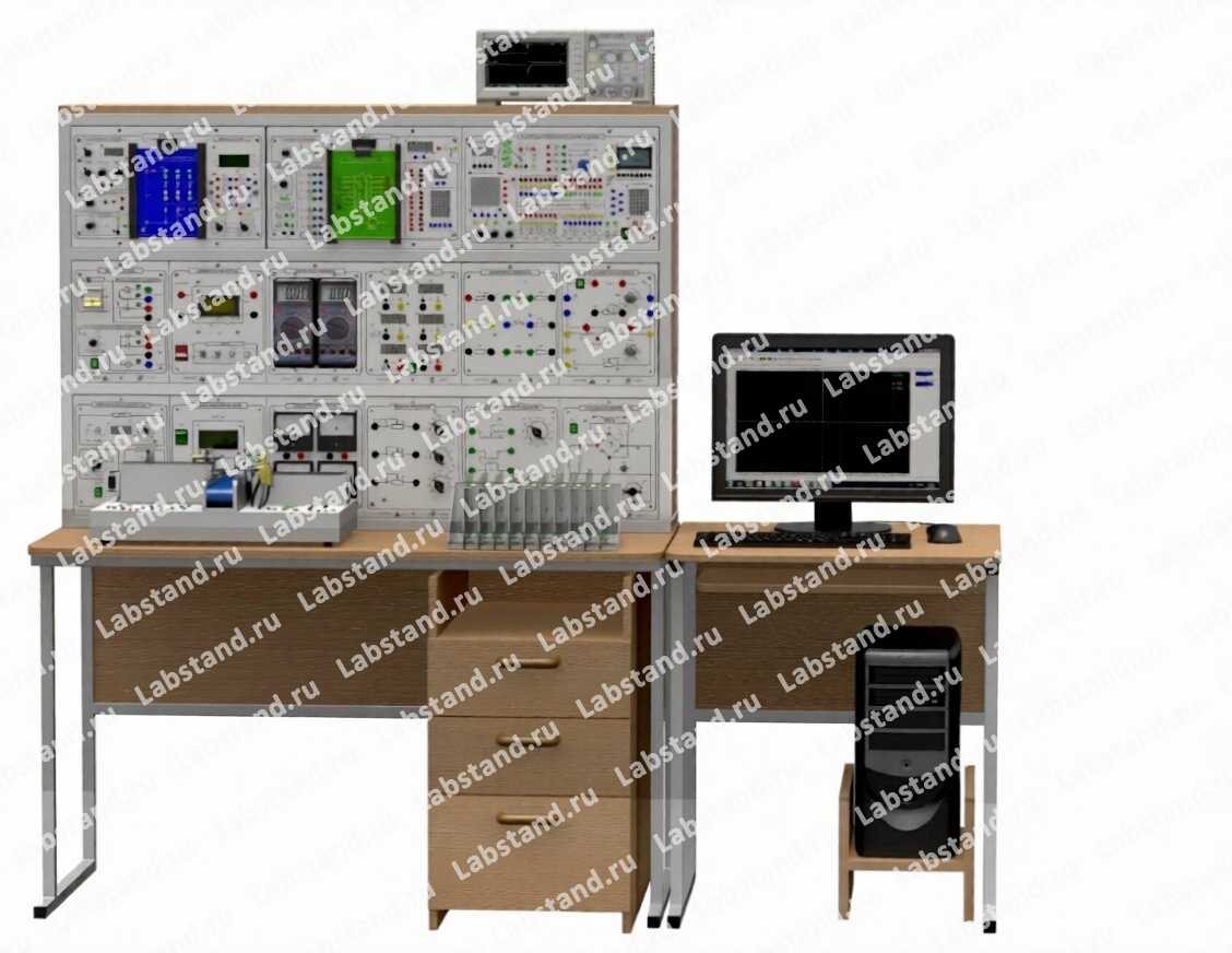 Типовой комплект учебного оборудования "Аналоговая, цифровая и микропроцессорная техника", исполнение стендовое компьютерное с осциллографом, АЦиМПТ-СКЦ