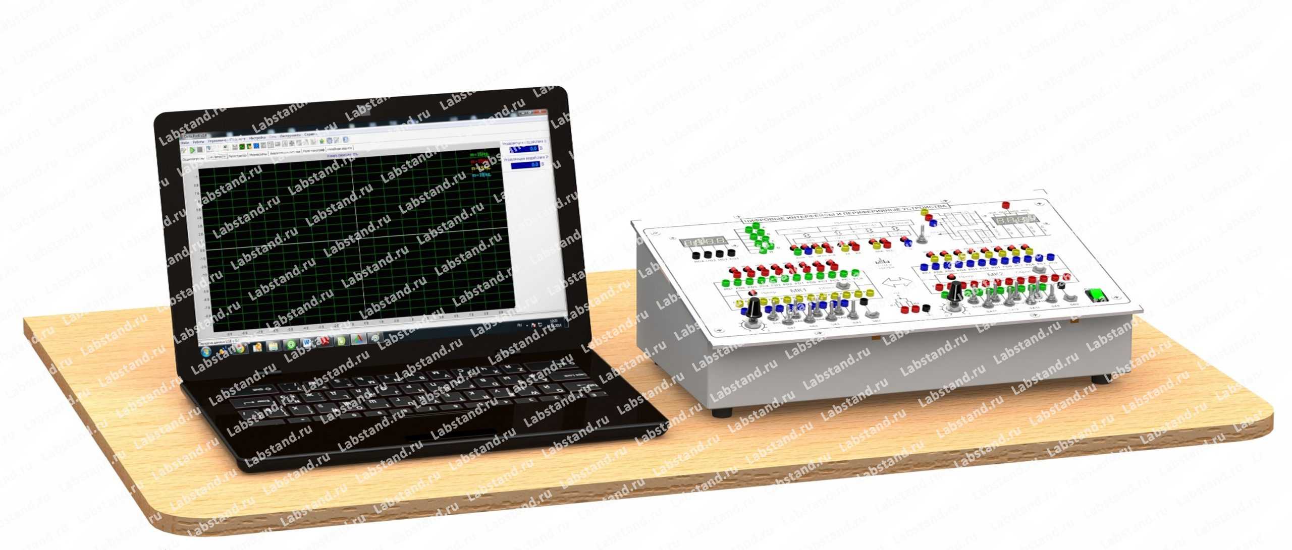 Типовой комплект учебного оборудования «Цифровые интерфейсы и периферийные устройства», исполнение моноблочное с ноутбуком