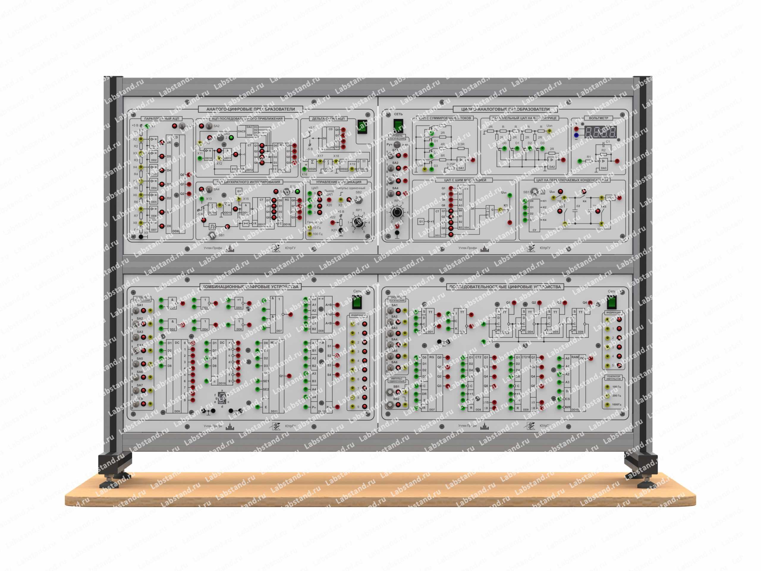 Типовой комплект учебного оборудования «Цифровые устройства», исполнение настольное ручное, четыре моноблока, ЦУ-М4-НР