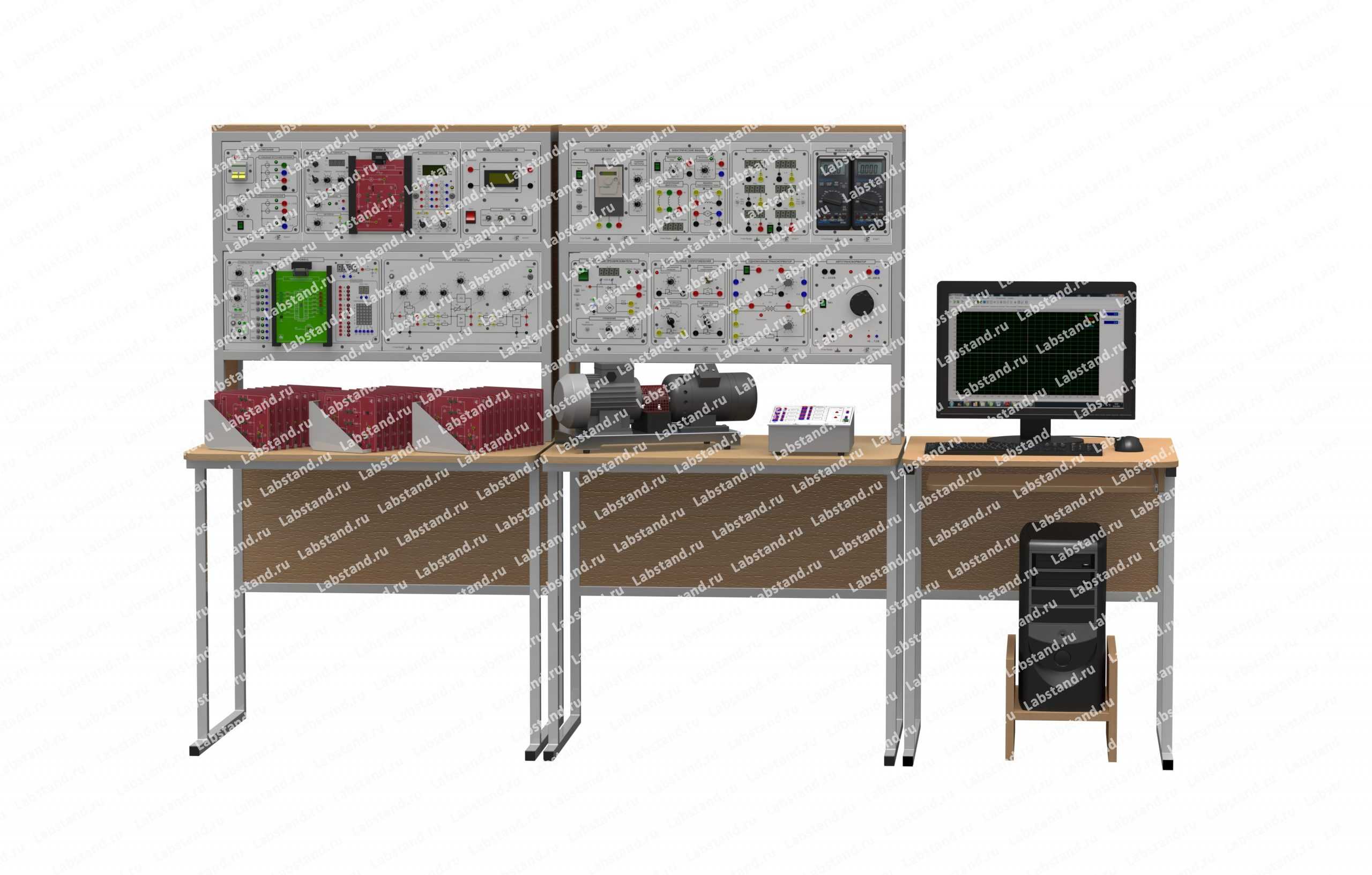 Типовой комплект учебного оборудования «Электротехника, Электроника, Электрические машины и Электропривод», исполнение стендовое ручное с цифровым осциллографом, Э4-3-СРЦ