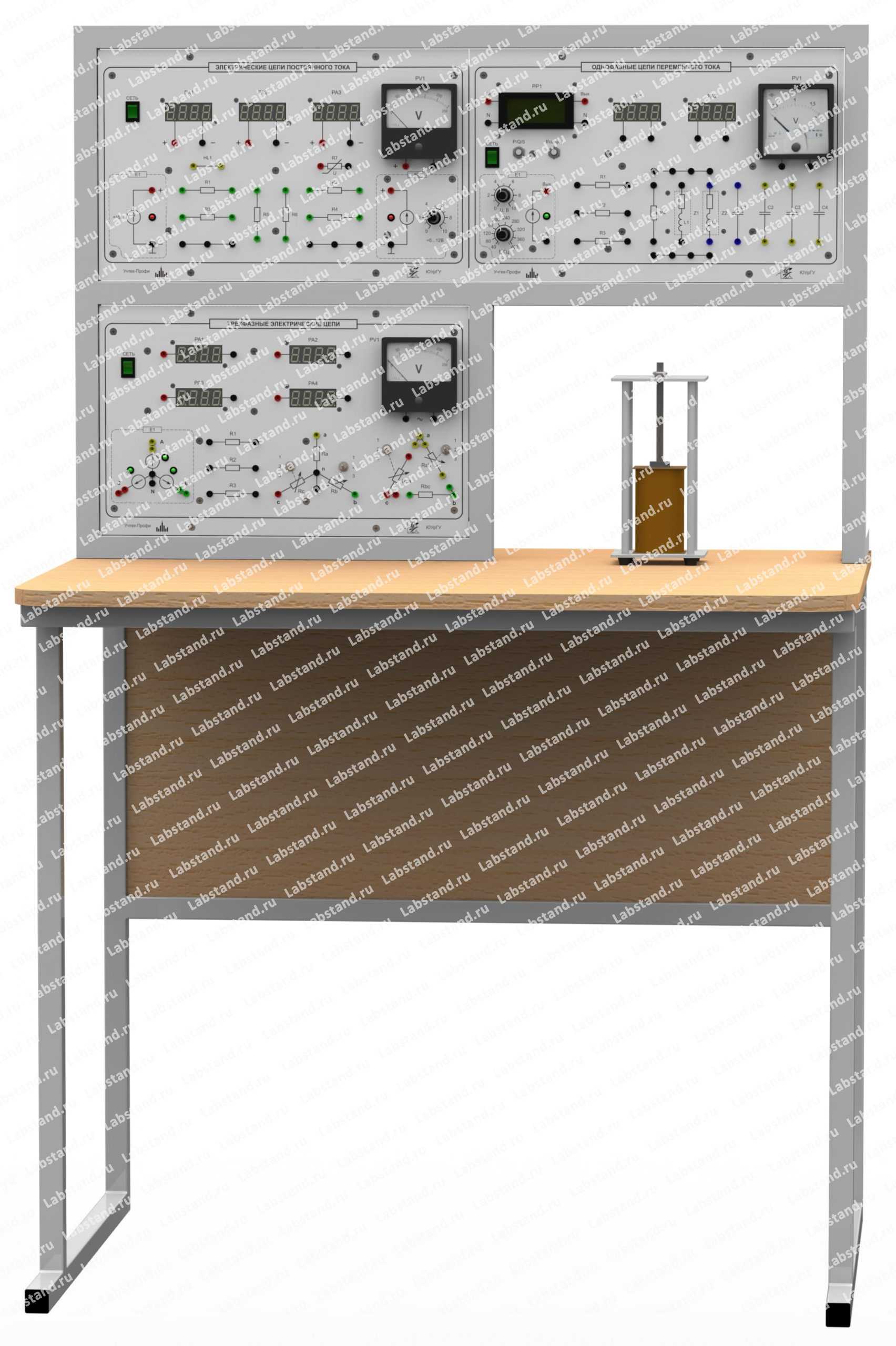 Типовой комплект учебного оборудования "Электрические цепи", исполнение стендовое ручное, 3 моноблока, ЭЦ-М3-СР