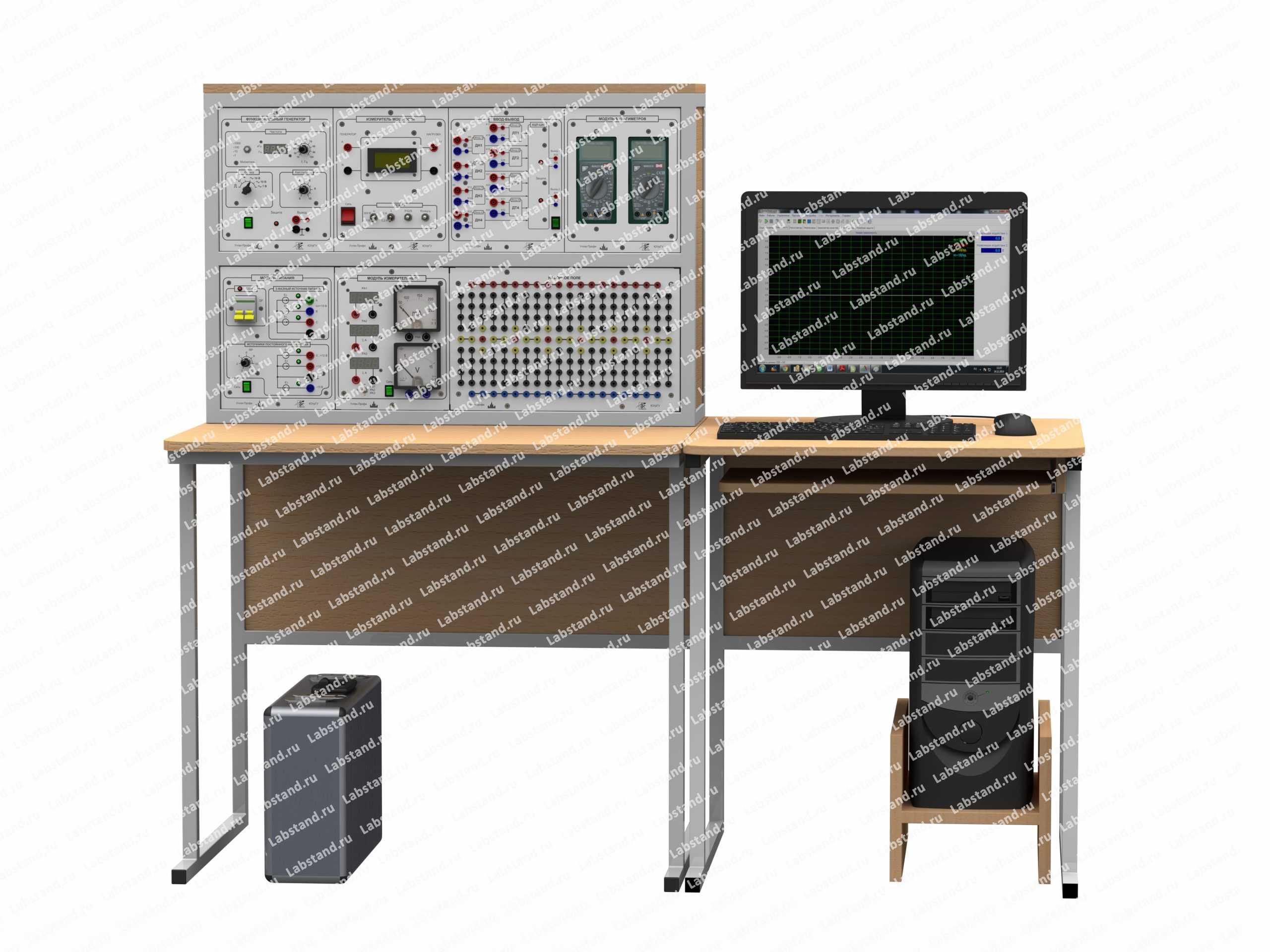 Типовой комплект учебного оборудования «Электрические цепи и основы электроники», исполнение стендовое компьютерное минимодульное, ЭЦиОЭ4-СКМ