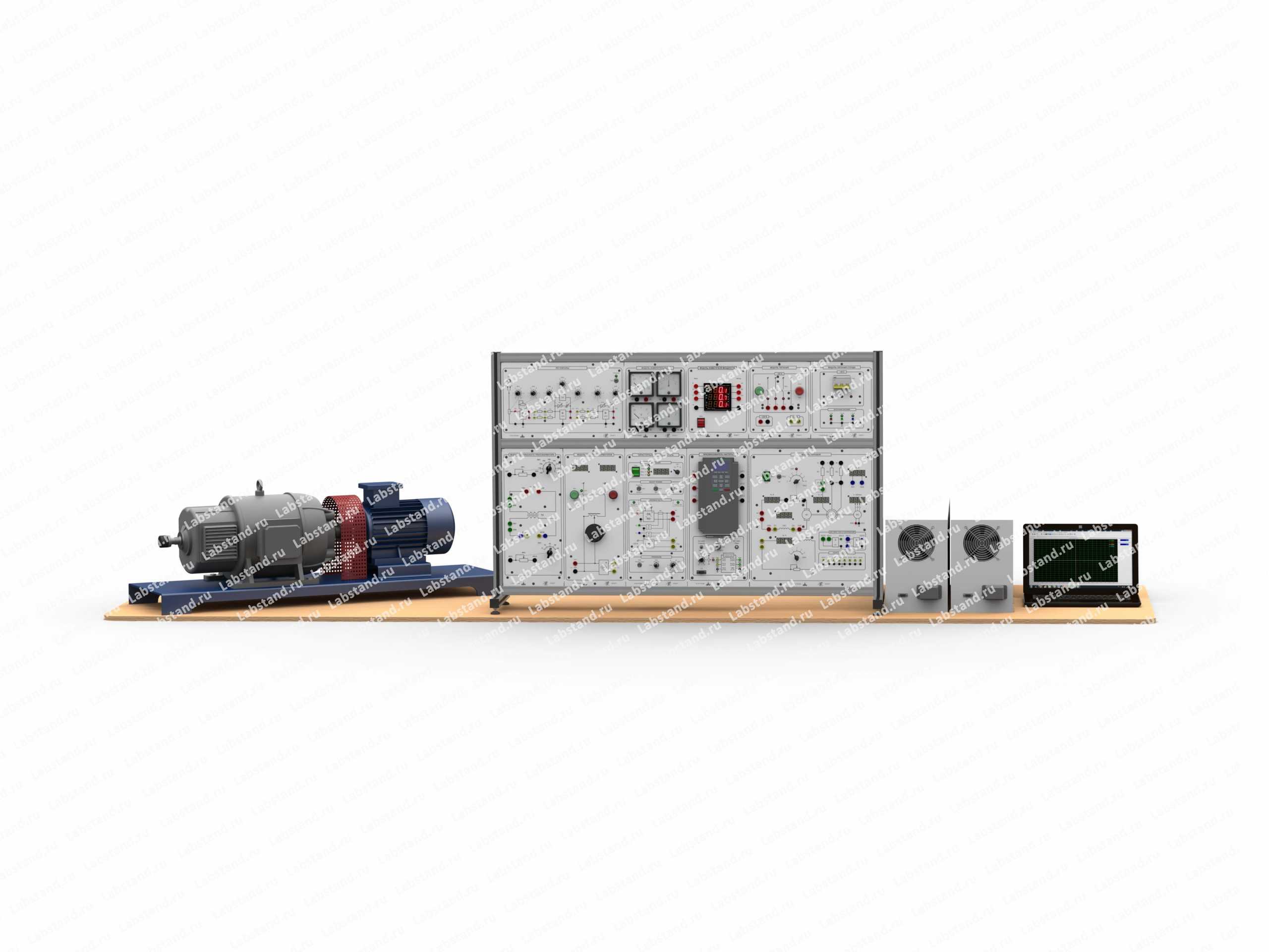 Типовой комплект учебного оборудования «Электрические машины и электропривод 1,5 кВт», исполнение настольное с ноутбуком, ЭМиЭП-1,5-НН