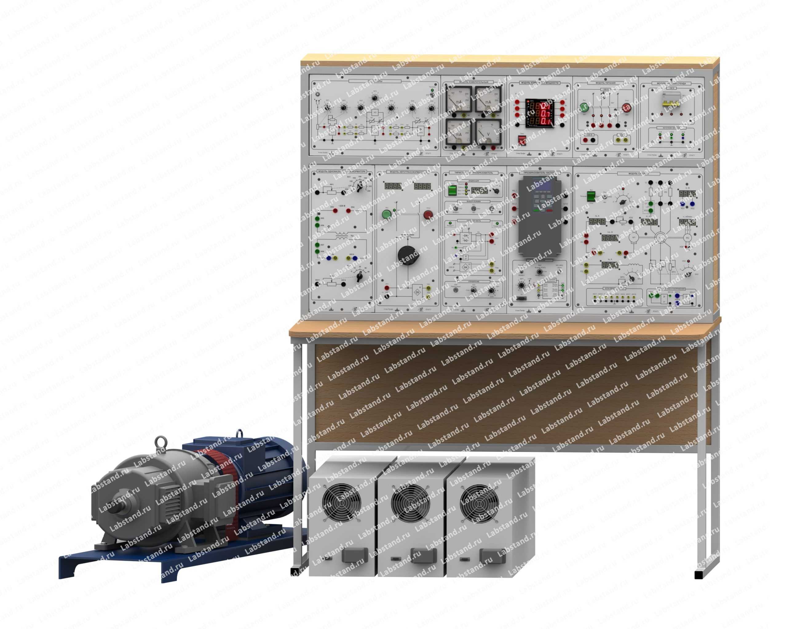 Типовой комплект учебного оборудования «Электрические машины и электропривод 1,5 кВт с универсальной машиной переменного тока», исполнение стендовое ручное, ЭМиЭП2-1,5-СР