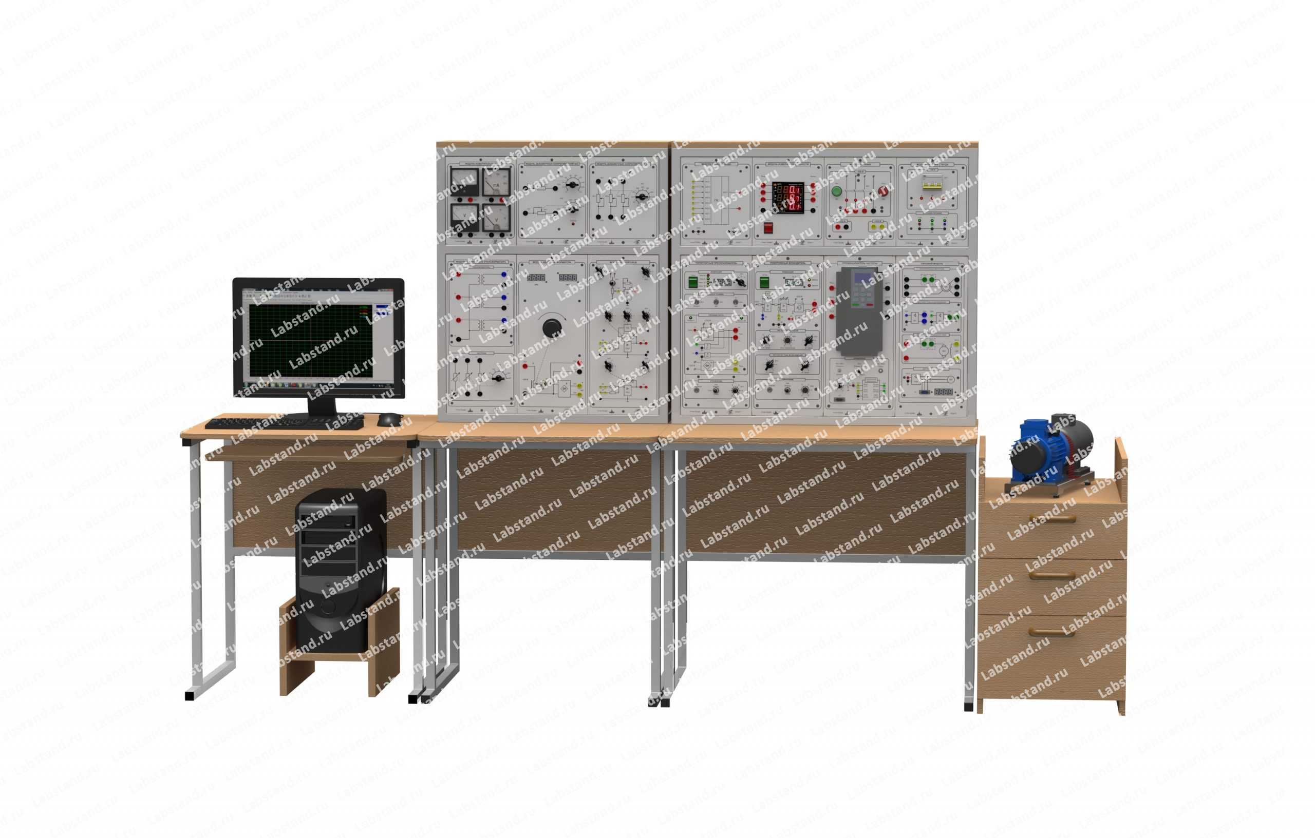 Типовой комплект учебного оборудования «Электрические машины и электропривод», исполнение стендовое компьютерное, ЭМиЭП2-СК