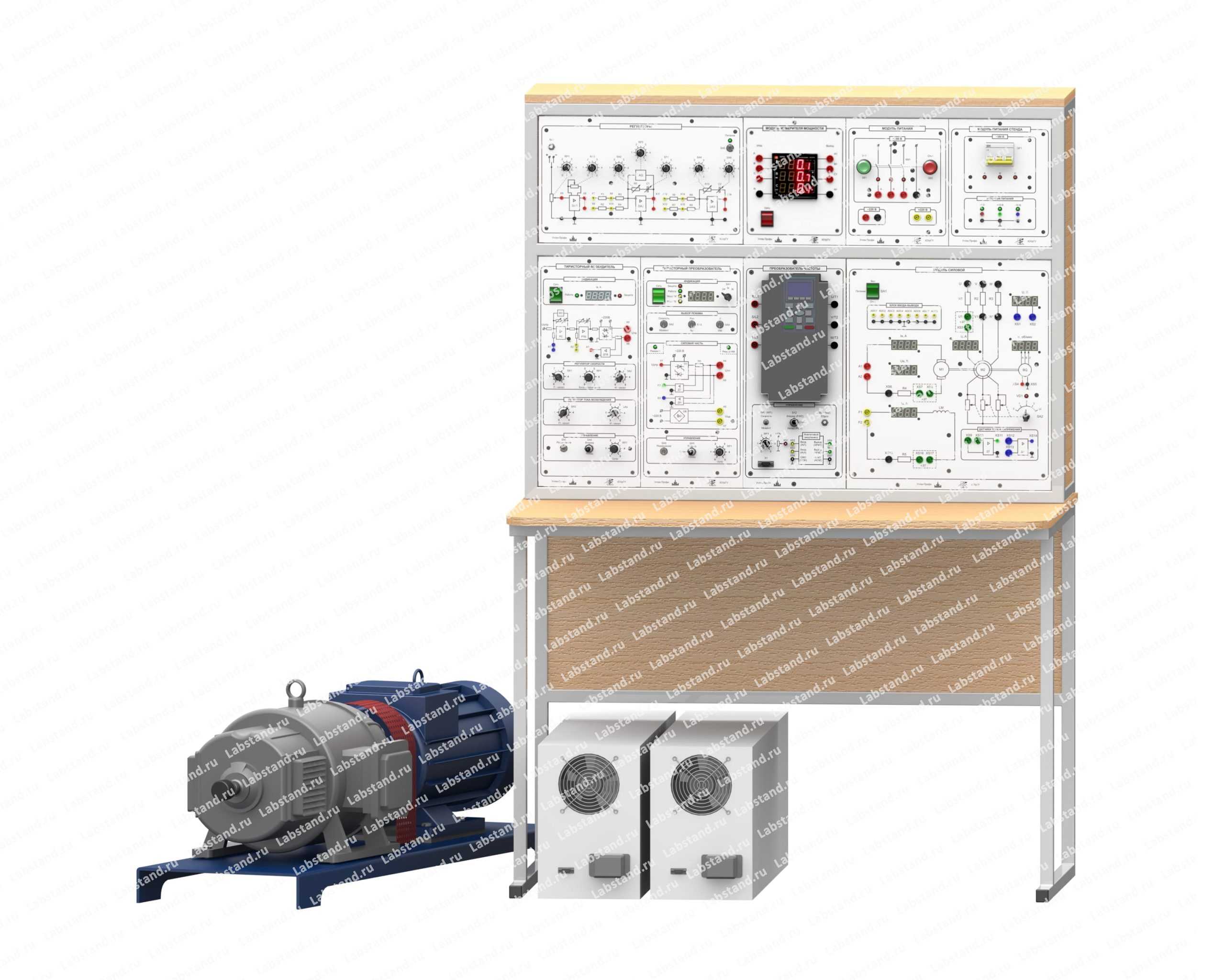 Типовой комплект учебного оборудования «Электропривод 1,5 кВт с универсальной машиной переменного тока», исполнение стендовое ручное, ЭП2-1,5-СР