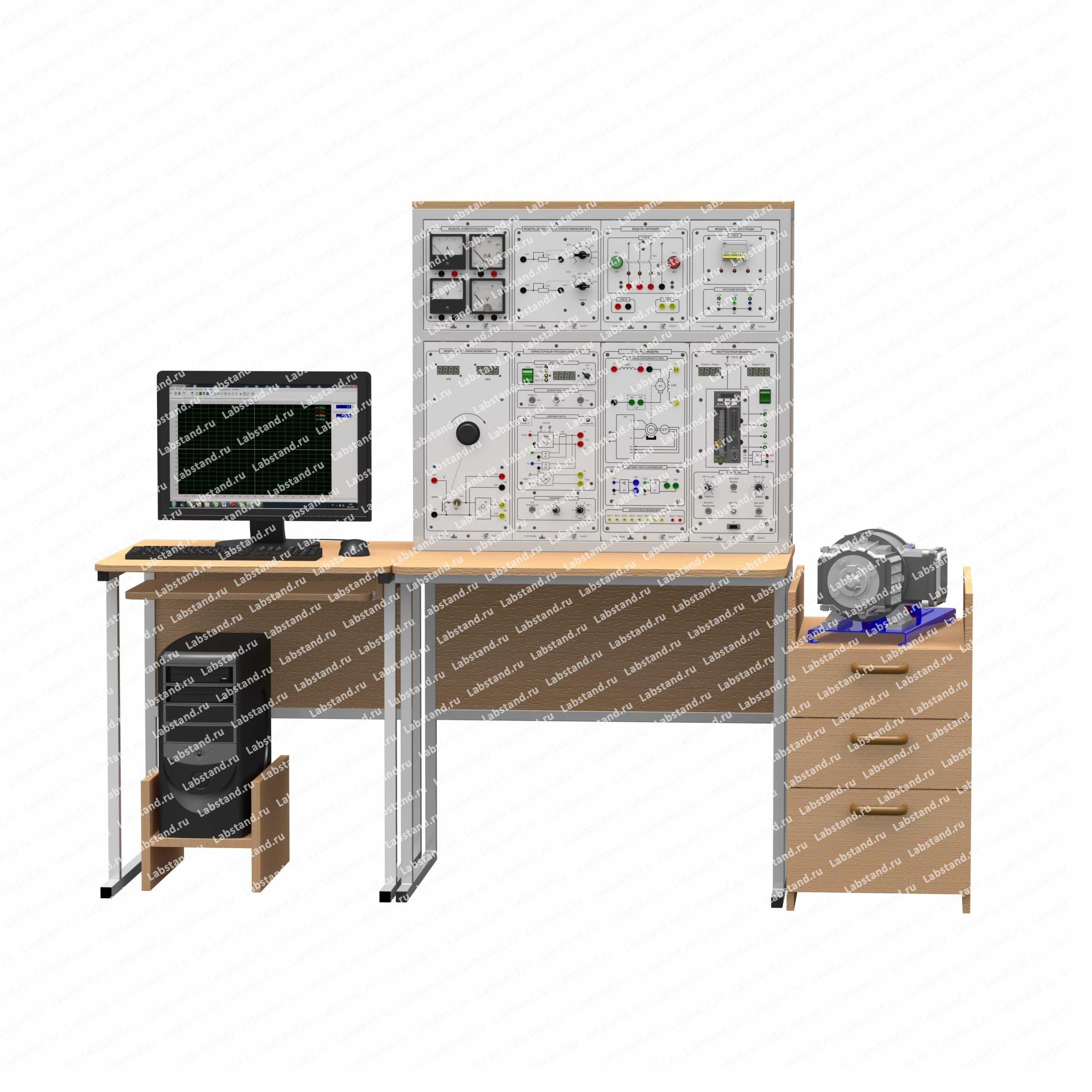 Типовой комплект учебного оборудования «Электрические машины и электропривод постоянного тока», исполнение стендовое компьютерное, МПТиЭП-СК