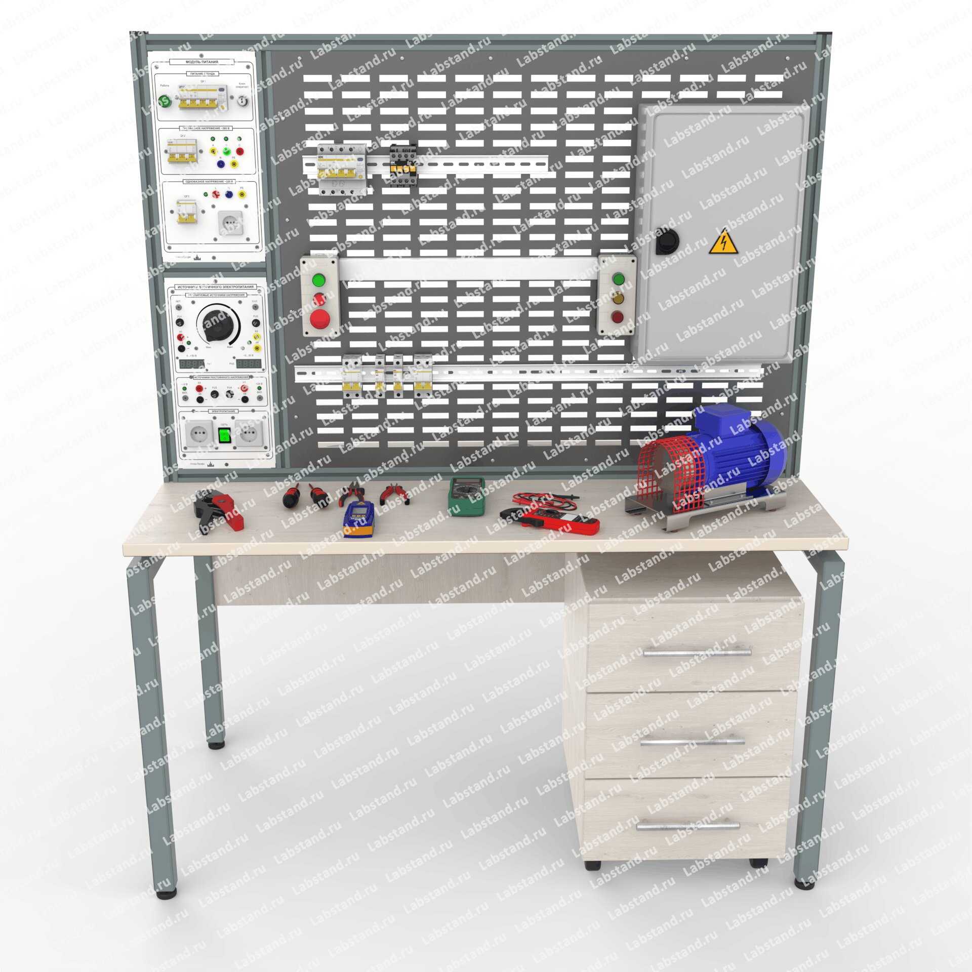 Типовой комплект учебного оборудования «Рабочее место электромонтажник III категории», исполнение стендовое ручное, РМЭМ-3К-СР